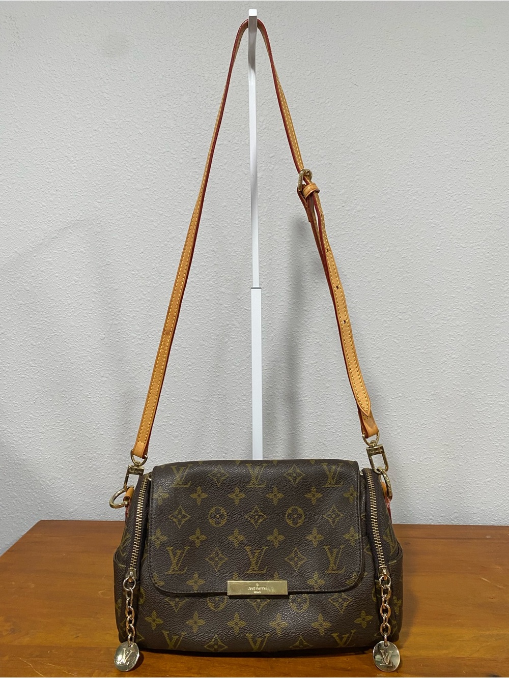 Crossbody with Tan Leather Strap and Gold Accents 💐Authenticity Not Guaranteed💐